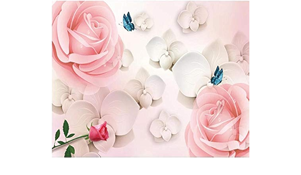 Amazon カスタマイズされた3d写真の壁紙バラの花3d壁画ステレオテレビの壁の背景3d壁画の装飾の壁紙 140x100cm 55 X 39 壁紙