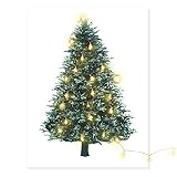 クリスマスツリー タペストリー [4.5m星形ライト付き] クリスマス インテリア デコレーション 壁掛け もみの木 飾り (150cm*100cm) 両面テープとピン付き
