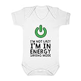 (フロソ) FLOSO 赤ちゃん・ベビー用 I Am Not Lazy I Am In Energy Saving Modeプリント 半袖ボディースーツ ロンパース ベビー肌着 パジャマ (18-24