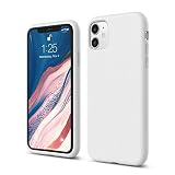 【elago】 iPhone 11 対応 ケース シリコン 薄型 スリム ソフト カバー 耐衝撃 衝撃 吸収 指紋 防止 コーティング リキッドシリコン スマホケース [ Apple iPhone11 アイフォン11 対応 ] SILICONE CASE ホワイト