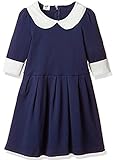 YUEGUANG 長袖ワンピース　子供服　フォーマル　秋春　結婚式　七五三　長袖ドレス　女の子　入学入園,卒園式　フォーマルワンピース　キッズ　ジュニア　プリーツワンピース 子どもドレス　発表会　紺 