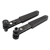 uxcell ラチェットレンチ　0.6cmスクエアドライブ　ダブルエンド　トルク　H6六角ヘッド　2個