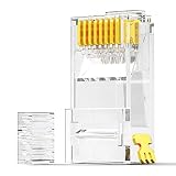 AMPCOM RJ45コネクタ ロードバー付 8P8C(8極8芯) UTP CAT5E CAT6 1000Mbps 50個入 単線ヨリ線対応 つめ折れ防止 LANケーブル用コネクタ rj45プラグ