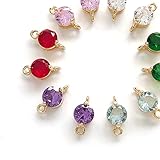 Craft Tamago 【2個】ガラス製 チャームパーツ(上下カン) ラウンド型 約5mm 【グリーン】