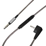 2.5mmオス－3.5mmオス リケーブル ヘッドホン ビバボ ゼンハイザー HD438 HD439 HD461G HD461i HD471i ヘッドホンケーブル 【グレー、マイク付き、1.2ｍ】アップグレードコード ケーブルコード ワイヤー