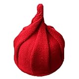 HBF 超かわいい とんがり ニット帽 ねじり帽子 どんぐり 加厚 プラッシュ 防寒 柔らかい ベビー 子ども 赤ちゃん キッズ 女の子 男の子 秋 冬 レッド