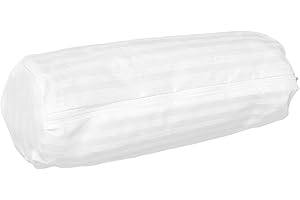 Toyvian 丸型抱き枕カバー 隠しジッパー付き 軽量通気性素材 ソファ ベッド オフィス対応 ホワイト ネックサポート用洗えるクッションケー