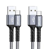 GHNTJAP USB Type C ケーブル 2M 【2本セット】 USB A to USB C ケーブル 3A急速充電 QC3.0/2.0対応 iPhone15/Galaxy/Pixel/Xperia/LG等タイプc機器対応 ナイロン編み
