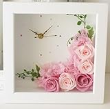 プリザーブドフラワー 時計 ピンク