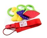 ZIZU Baby Teether Toys with Pacifier Clip - Set of 3 [並行輸入品]