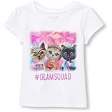 ザ・チルドレンズプレイス THE CHILDREN'S PLACE/ アメリカーナショートスリーブグリッターキャットグラフィックティ トップス半袖Tシャツ 12～18ヶ月【並行輸入】