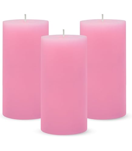 Amazon.co.jp: CANDWAX 3x4 ピンクピラーキャンドル 3個セット - 長く