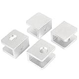 uxcell ガラスクリップ アルミ合金製シルバートーン　半円形　8.5mm厚さ 4個入り