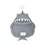 Saflyseお風呂 おもちゃ収納 ネット バック 子供 赤ちゃん ベビー 出産祝い 玩具入れ　抗菌加工済 浴室収納ネット (グレー（シャーク）)