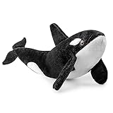 シミュレーションボウヘッドクジラぬいぐるみ - 黒くて長く生きているクジラのぬいぐるみ スーパーソフト リアルな海のシミュレーション バラエナ ミスティセタス人形 ぬいぐるみギフトコレクション 子供用 17インチ(20インチ ベルーガ)