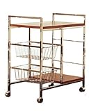 シンプル 60cm幅キッチンワゴンキッチン収納ブラウン