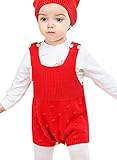 kookoohouse 新生児服 ニットロンパース ベビー服 ニット コットン カバーオール 綿 無地 レッド 秋冬 サイズ80 12ヶ月-18ヶ月