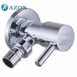 AZOS 洗濯機の蛇口 単一冷水栓 銀色 真鍮製 壁付形 洗面器 PJXY017