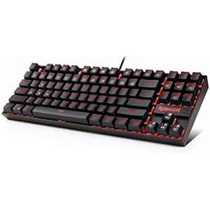 Redragon K552 メカニカルゲーミングキーボード87キー LEDバックライトモード 防水設計 USB接続有線英語配列仕事用キーボード ABSメタルデザイン Windows/PC/ゲーム（青軸・ブラック）