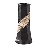 万葉庵 6角黒マット花瓶 139-51-10