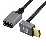 NFHK HDMI 1.4 Type A オス-A メス 延長ケーブル ダウンアングル 90度 HDTV 4K 60hz 3D対応