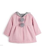 ブルーリフレイン (Bluerefrain) 子供服 ベビー キッズ コート うさぎ耳 フード付き 厚手 防寒 ジャケット ガール 女の子 秋冬 (100, ピンク)