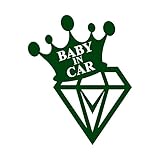 Diamond Baby in Car カッティングステッカー ダークグリーン 深緑