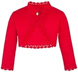 Lilax 女の赤ちゃん用 ニット 長袖 ボタン留め ボレロ カーディガン シュラッグ US サイズ: 12-18 Months カラー: レッド