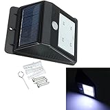 4 LEDソーラーパワーPIRモーションセンサーライト屋外ガーデンウォールランプ