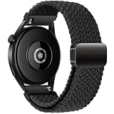 時計バンド22mm に対応Huawei Watch GT6 Pro/GT6/GT5/GT4/GT3 46mm、クイックリリース、スマートウォッチベルト22mm 対応Amazfit Watch Bip 6/5/GTR 4/Garmin Venu4 45mm、磁気バックル付き、ナイロン交換用時計ベルト22ミリ
