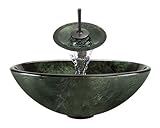 Aurora Sinks A21-ORB-V Bathroom Ensemble with Pop Up Drain, Glass Vessel, Sink, Ring and Waterfall F