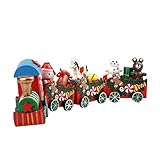 Creazy 4ピース木製クリスマスXmas Train装飾インテリアギフト