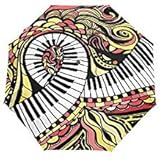 Naanle Piano Keyboard Abstract Colored Auto Open Close Foldable Windproof Umbrella