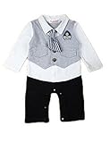 キッズ・ベビー服　男の子　フォーマル カバーオール 蝶ネクタイ付きタキシード風　結婚式　祝い　念撮影 入園式用70/80/90/95
