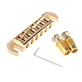 Musiclily Pro 10.5mmピッチ ピグテール スタイル ギター用ラップアラウンドブリッジテールピース一 エピフォン レスポール SGエレキギター用、ゴールド