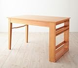 3段階に広がる!収納ラック付きエクステンションダイニング【Dream.3】/テーブル(W120-150-180)　ハニーナチュラル