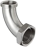 Dixon B2F-G300 Stainless Steel 304 Sanitary Fitting 90 Degree Bevel Seat Elbow with Hex Nut 3 Tube O