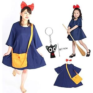 魔女っ子ワンピ キッズ 魔女の宅急便 キキハロウィン 衣装 子供 キッズ 仮装 大人 女の子 可愛い 魔女の宅配屋さん…