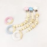 Mamimami Home おしゃぶり 赤ちゃんの噛のおもちゃ 天然木製/オーガニックコットン ペンダント アウトドア/屋内 紛失防止 PC-003T