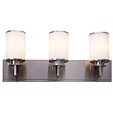 Tangkula 23.5インチバスライト3-led光沢クロムVanity器具バスルーム照明ランプ壁壁掛け燭台