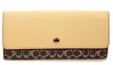 コーチ COACH 長財布 F52999　シグネチャー　ソフト　ウオレット　茶／アプリコット (20cm× 9cm, 茶、アプリコット) [並行輸入品]