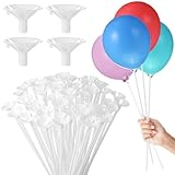 Vaguelly 50個 バルーン カップ と スティック パーティー バルーン スティック バルーン ピック バルーン カップ スティック 大 バルーン バレンタイン バルーン スティック テーブ