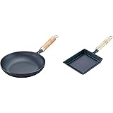 岩鋳 Iwachu オムレツパン24(木柄付) 黒焼付 内径23.5cm IH対応 フライパン 南部鉄器 24006