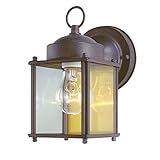 Westinghouse 6693500 One-Light Exterior Wall Lantern, Sienna Finish on Steel with Clear Glass Panels
