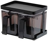 山崎実業 調味料入れ 調味料ストッカー&amp;ラック タワー 2個セット ブラック 3342