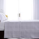 Cozyチェックコットンブランケット キング グレー E4369-KG-GZ6