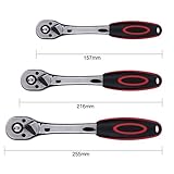 1ピース1/4 "1/2" 3/8 "高トルクラチェットレンチ用ソケット72歯トルクラチェットソケットレンチハンド修復ツール-255mm