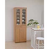 北欧風 食器棚 605mm幅 f-jkp-fap0020nabk ナチュラル×ブラック色