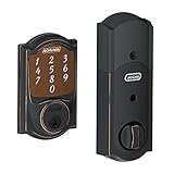 Schlage Sense Smart Deadbolt with Camelot Trim in Aged Bronze (BE479 CAM 716) [並行輸入品]