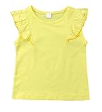 Tシャツトップ 半袖 赤ちゃん 女の子 ガーデンカラー イエロー カジュアルトップ 遊ぶ パーティー ギフト かわいい 0-24ヶ月 (0-6ヶ月, イエロー)